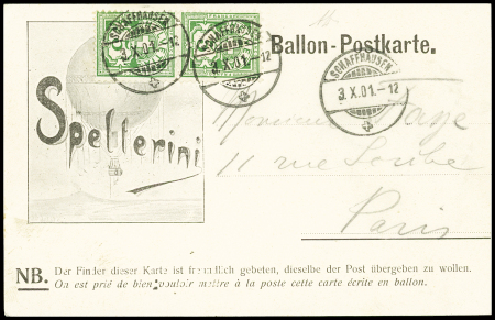 1901 (24 Sept.) Spelterini-Karte, Ballon Jupiter, Abwurf