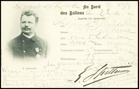 1901 (24 Sept.) Spelterini-Karte, Ballon Jupiter, Abwurf