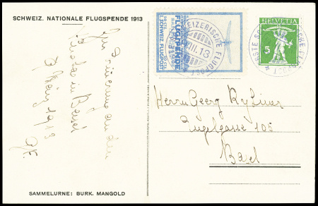1913 (9. März) Flugtag Basel, Flugspendemarke 50 Cts