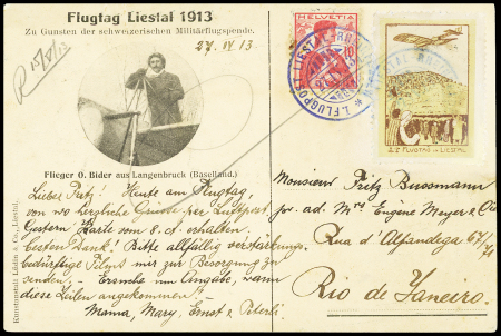 1913 (27. Apr.) Flugtag Liestal, Flugspendemarke (30Rp.)