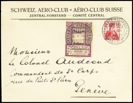 1913 (4. Mai) Flugtag Langnau, Flugspendemarke 50Cts