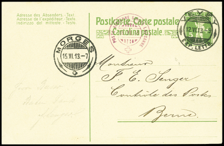 1913 (15. Juni) Flugtag Lausanne, 5C grün GS-Karte