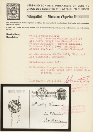 1913 (15. Juni) Flugtag Lausanne, 5C grün GS-Karte