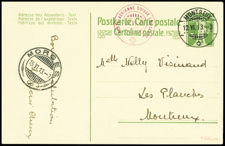 1913 (15. Juni) Flugtag Lausanne, 5C grün GS-Karte