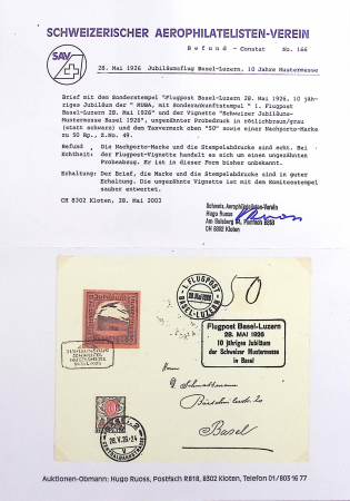 1926 (28. Mai) Jubiläumsflug 10 Jahre Mustermesse