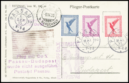 1933 (5. Sept.) Sonderflug Do-X Passau - Schweiz: Karte