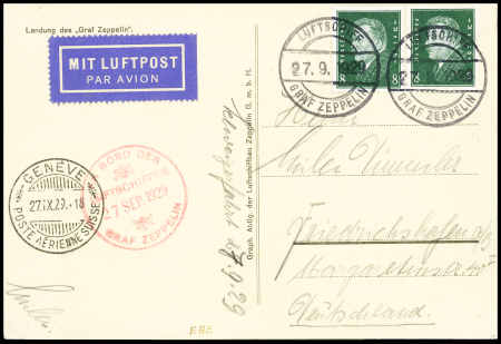 1929 (27. Sept.) Zeppelin 2. Schweiz-Fahrt, Abwurf