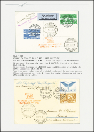 1933 (29. Mai) Zeppelin Italien-Fahrt, Zwei Karten