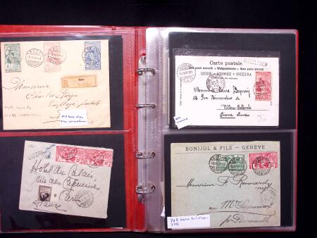 Lot 35 Briefe und Karten in Steckbuch, mit u.a. Buntfrankaturen,