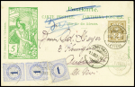 Lot 35 Briefe und Karten in Steckbuch, mit u.a. Buntfrankaturen,