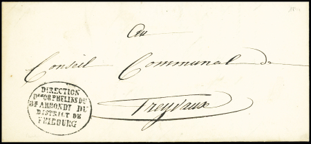 1844 (15. Feb.) - Mouret nach Treyvaux - Faltbrief