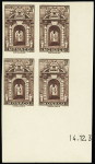 N°169/183 essaie de couleur ND en bloc de 4 avec coin