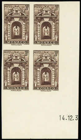 N°169/183 essaie de couleur ND en bloc de 4 avec coin