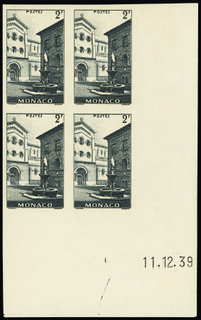 N°169/183 essaie de couleur ND en bloc de 4 avec coin