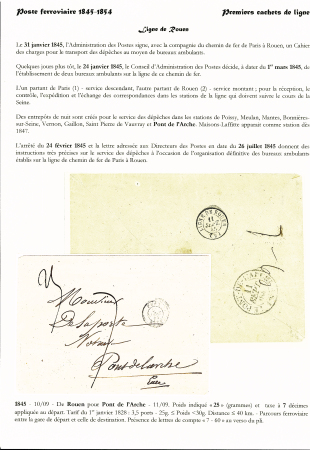 1845-1854 POSTE FERROVIAIRE - Premiers cachets de ligne