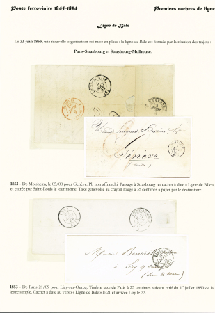 1845-1854 POSTE FERROVIAIRE - Premiers cachets de ligne