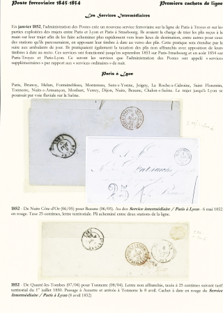 1845-1854 POSTE FERROVIAIRE - Premiers cachets de ligne