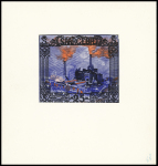 1921 Burbach Steelworks, 25M ultramarin, red and black,