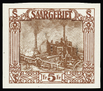 1922 Burbach Steelworks, 25M brown proof on gummed