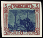 1922 Burbach Steelworks, 5Fr. red and blue on light