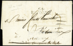 Lettre avec MP "64 Bayonne" pour Bédarieux réexpédiée à Limoux avec au verso MP "Deb 33 Bédarieux" (1816), ind 20