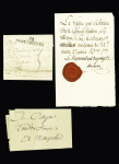 MP "33 Montpellier" sur lettre datée de la Citadelle 1799, lettre d'un condamné à mort. Il est joint à cette lettre un pli du ministre de la guerre confirmant la condamnation pour vol et assassinat. TB