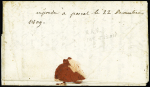 Lettre avec MP rouge "n°5 Bau principal arm. D'Espagne" (1809). TB