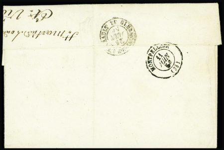 N°13 en paire, BDF à droite OBL PC 3195 + T22 "St Martin de Londres (33)" (1856) sur lettre, ind 12. TB