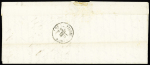 N°15, 25c bleu, grandes marges équilibrées OBL PC 1032 + T15 "Crest (25)" (1854) sur lettre. TB. Cote 500€