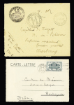 Lot intéressant de 21 plis et documents dont LF de la délégation française à la commission italienne d'armistice et 1 carte + insigne métallique de la Légion francaise des combattants. TB