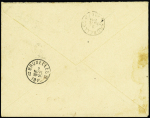 N°97 OBL mécanique "United states postal station Paris exposition 1900" (1 nov 1900) sur lettre pour Bruxelles réexpédiée à Paris. TB