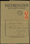 N°278A, 3c Semeuse orange en paire annulée croix au tampon sur bande de la Documentation Scientifique avec CAD "Paris 34 PP" (1937) + documentation. TB