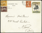 5 lettres avec diverses vignettes du millénaire normand de 1911. TB