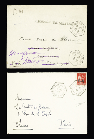 15 lettres avec CAD hexagonaux d'agences embarquées dont croiseur-école Jeanne d'Arc, porte-avions-Béarn, croiseur Jules Michelet, cuirassé Courbet, cuirassé Provence, croiseur Duquesne. TB