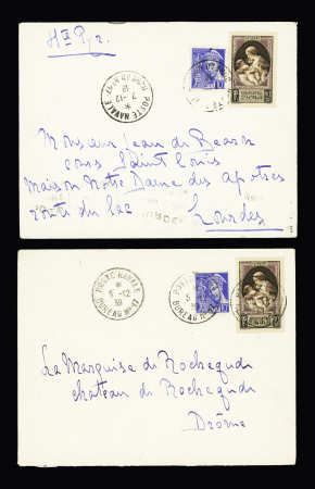 15 lettres de poste navale dont CAD de remplacement "Cherbourg maritime Manche" (1939), "poste navale n°15" (1939 Bizerte), poste navale bureau n°17 (Cherbourg - dec 1939), "bureau central naval amirauté" (1940). TB