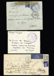 15 lettres de poste navale dont CAD de remplacement "Cherbourg maritime Manche" (1939), "poste navale n°15" (1939 Bizerte), poste navale bureau n°17 (Cherbourg - dec 1939), "bureau central naval amirauté" (1940). TB