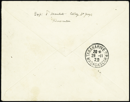 8/12-1929 Tananarive - France par Goulette (M8 Madagascar). TB