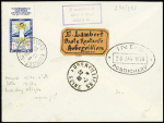 Même vol - Lettre recommandée avec griffe manuscrite "1e liaison postale Istres -Pondichery par Girier-Weiss" (M252). TB