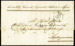 Lettre avec T15 "Alger Algérie" (1853) avec au verso cachet bleu avec armoiries "JR agenzia generale d'Austria nell'Algeria Algeri" (consulat d'Autriche). TB