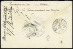 Guyane n°35 OBL CAD octogonal à cercle intérieur pointillé "Corr d'armées Cayenne" (1895) répété à côté sur une petite lettre. TB
