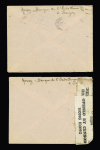 2 lettres de Saïgon pour Mesle sur Sarthe (17.8.40) avec griffe violette apposée à Marseille "retour à l'envoyeur relations interrompues" dont l'une avec bande imprimée "opened by censor Hong-Kong". TB
