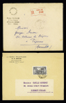 6 env. et 1 circulaire de négociants en timbre-poste avant 1940. TB