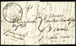 MP "Deb 70 Chalons sur Saone" + dateur A (1831) sur lettre de Gevrey pour Beaune, ind 18. TB