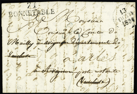 VAUCLUSE MP "Deb 89 Avignon" + dateur "A" (1830) sur