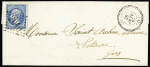 Gers - N°22 OBL GC 2040 + T22 "Ligardes (31)" (1867) sur lettre, ind 17. TB