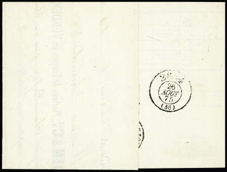 N°60 OBL GC 1632 + T24 "Martigny-le-Comte (70)" (1875) (remplaçant d'Alsace-Lorraine) sur lettre, ind 20. TB