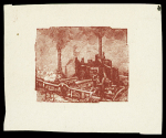 1922 Burbach Steelworks, 5Fr. red-brown proof of centre