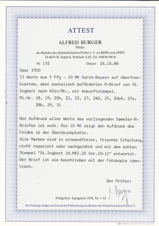 1920 Overprinted Bavaria issues, 5pf to 3M plus the