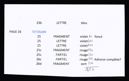 Tetouan : 3 fragments, 2 fragments avec adresse partielle,
