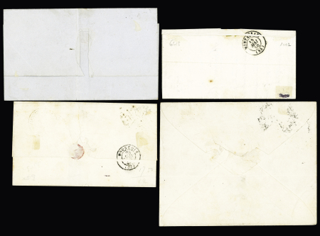 Lot de 4 lettres affranchies avec n°3 (dont un 3b),